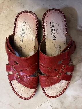 Women's Red Slide Sandals